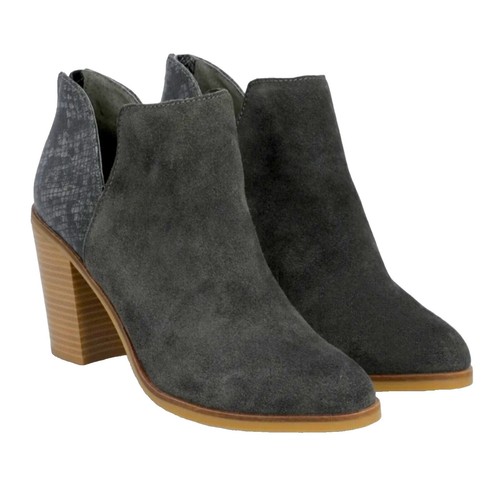 Bottines Shooties Dolce Vita Femme - Talon Bloc Haut, Bout Ouvert - Couleur Taupe Daim - Taille 6 US - Occasion