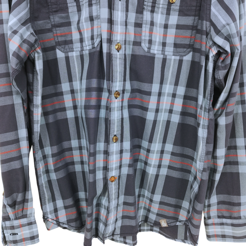 The North Face Plaid Long Sleeve Button Up Shirt Size M Blue Orange Pocket - Picture 4 of 16