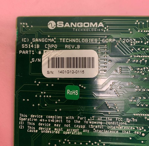 SANGOMA S5141B REV B RS232 PCI BUS Port Adapter Card PC BOARD S5141 5141-B - Picture 4 of 4