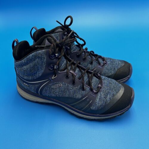 Chaussures de randonnée femme Keen Terradora II 9,5 milieu bottes imperméables à lacets bleus sèches - Photo 1 sur 9