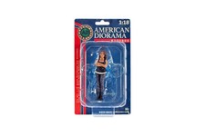 Car Meet 3 1:18 American Diorama 76327 Figure 2 Blue Gray Lady Female 4"