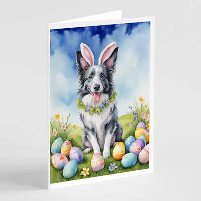 Border Collie Easter Egg Hunt Greeting Cards Envelopes Pack of 8 DAC4964GCA7P