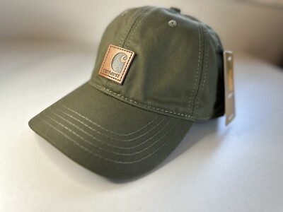 Carhartt Hat NEW w/tags Leather Green Cotton Canvas Baseball