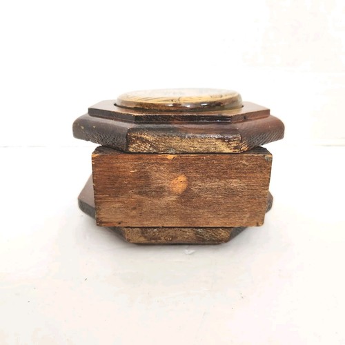Vintage Wood Lucite Napkin Holder Pony Express Octagon Wooden Decor Cottagecore - Picture 4 of 13