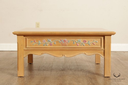 The Guild Hall French Country Style Carved and Painted Coffee Table - Picture 6 of 12