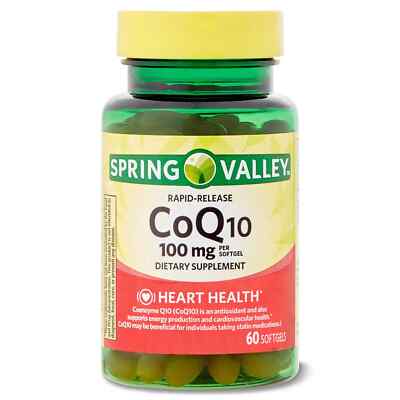 Spring Valley Rapid-Release CoQ10 Heart Health Dietary Softgels 100 mg, 60 Count