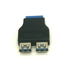 USB 3.0 Housing Adapter 20 Pin Female to Dual USB Ports Header