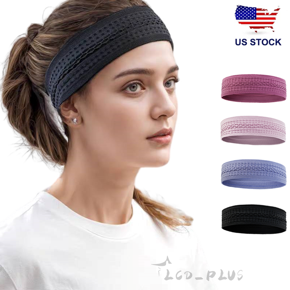 Sports Headband for Men Women Moisture Wicking Sweat Band Elastic Wide Hair Band