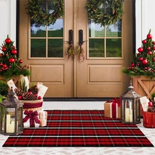 KIMODE Christmas Door Mat 2' x 4'3 (Rectangular), Red 