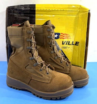NIB 4.5 REG MENS BELLEVILLE USMC HOT WEATHER STEEL TOE BOOTS 550ST