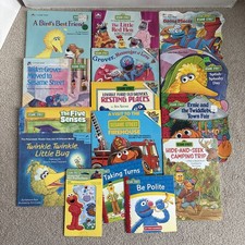 Sesame Street PB HC Picture Book Mix Lot 12 Golden Shape Board Vtg Grover