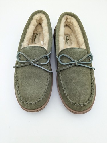My Slippers MENS SUEDE LEATHER MOCCASIN Olive Size 8 New In Box - Bild 2 von 10