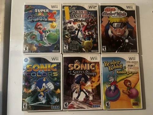 Nintendo Wii Games Lot Of 6 : Super Mario Galaxy 2 Smash Bros Brawl Sonic Colors
