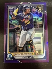 JUAN BAEZ 2024 BOWMAN CHROME DRAFT PURPLE REFRACTOR BREWERS /250