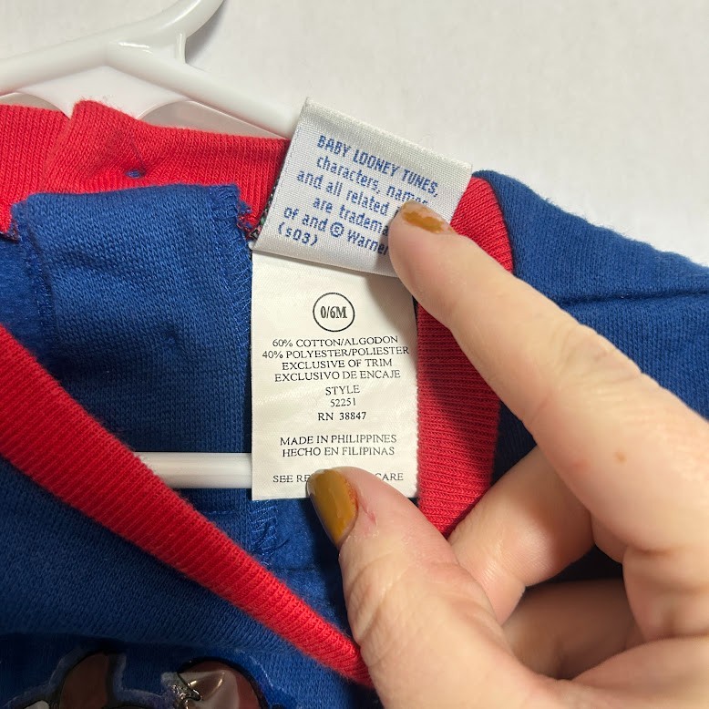 VTG 90s Baby Looney Tunes Sweatshirt Infant 0-6 Months Bugs Bunny Taz Best Buds