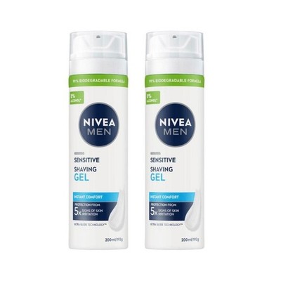 2x Nivea Men Shaving Gel for Sensitive Skin, 200ml/6.7 oz