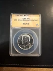 1966 ANACS MS65 *KENNEDY SILVER SMS HALF! *WEAK DESIGNERS INITIALS! RARE!