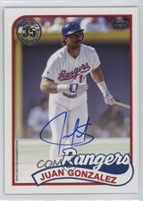 2024 Topps Update 1989 Topps Baseball Auto Juan Gonzalez #89AU-JG Auto 7xr