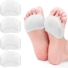 Metatarsal Pads, 4 Pairs Ball of Foot Cushions for Men Women, Soft Silicone Gel