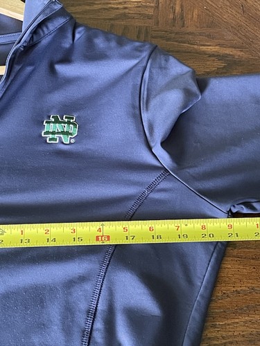 Peter Millar Notre Dame Womens Navy Blue Lady Irish Logo 1/4 Zip Pullover L - Picture 9 of 10