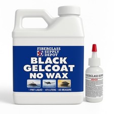 Black Gelcoat No Wax with 15cc Hardener MEKP - Durable Marine Coating, Easy Mi
