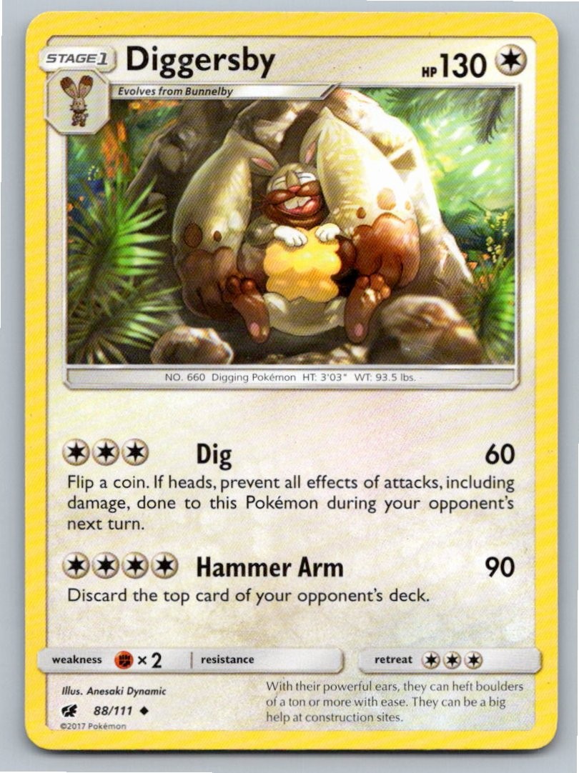 2017 POKEMON DIGGERSBY CRIMSON INVASION 88/111 UC LP A85479 FREE S&H