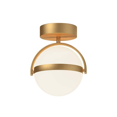 Alora Globo 7'' LED Flush Mount, Brushed Gold/Frosted Acrylic - FM301001BG