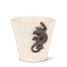 Climbing Lizard Pot Hanger Set of 2 Cast Iron Brown 10 cm high Curved Tail