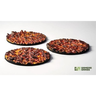 Molten Lava - Round 50mm Battle Ready Base Toppers (x3) - Gamers Grass Brandneu