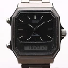 SEIKO SilverWave H449-502A Ana Digi Watch Black Dial Vintage 1980s Y2K Japan