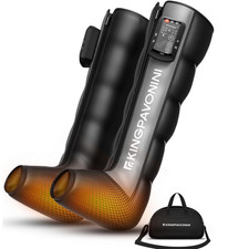 KingPavonini Cordless Leg Compression Massager 5 Overlapping Chambers Foot Heat