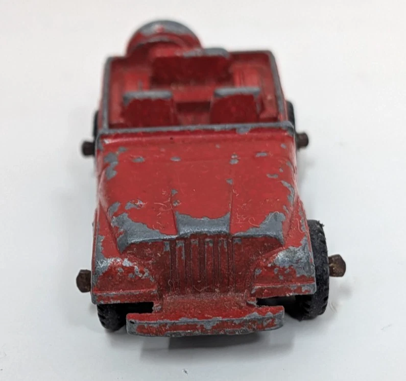 Vintage 1960s Midgetoy Red Diecast Mini 1 3/4" Jeep Toy Rockford Illinois USA - Image 4 of 4