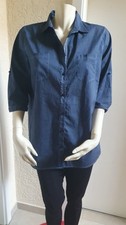 Baumwollbluse, Milano Italy, Gr.44, dunkelblau