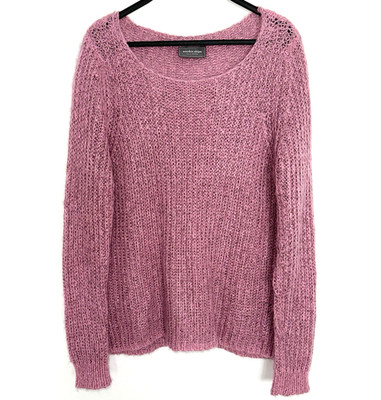 WOODEN SHIPS Size Small Pullover Sweater Boxy Oversized Pink Mohair Wool Blend