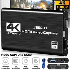 HDMI Video Capture Card USB Input 3.0 4K HD Recorder for Video Live Streaming US