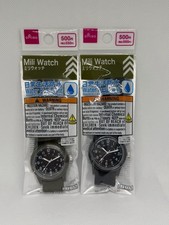 Daiso Mili Field Watch Olive & Black Set of 2 New Japan