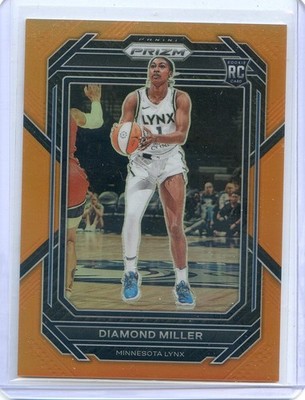 2023 Panini Prizm WNBA DIAMOND MILLER RC ROOKIE #134 ORANGE PRIZM #66/99 LYNX