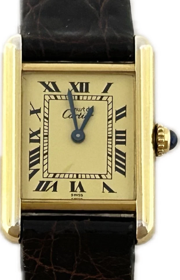 Reloj Cartier Must Tank W1003153 SM Crema 20mm Cuarzo Mujer Excelente A4770 Foto 3 de 4