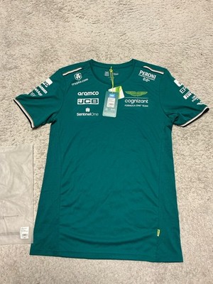 Aston Martin Cognizant Aramco F1 Team Shirt mit Sponsor-Logos Größe S