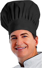Chef Hat, Adult Premium Adjustable Elastic Baker Kitchen Cooking Chef Cap  