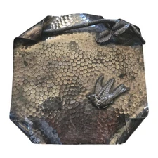 james w tufts quadruple Silver plate bird card receiver Antique 1900s DAMAGED