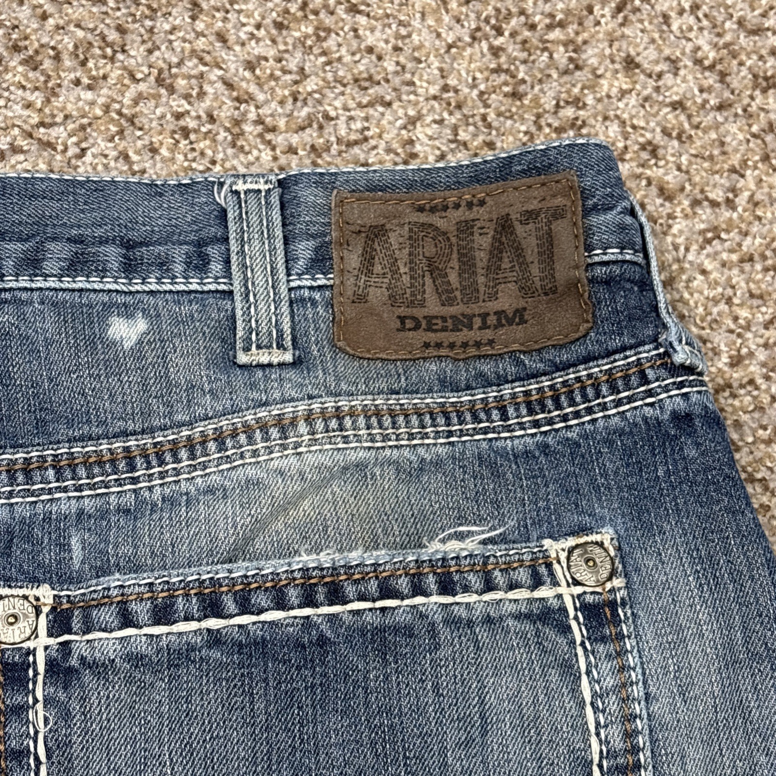 Ariat Jeans Mens 40x32 Blue M4 Low Rise Boot Workwear Denim Fits 40 X 31 - View 19