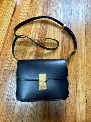 Celine classic box black golld teen leather bag