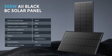 300W 600W 1800W Watt Solar Panel 12V High Efficiency N-Type 18BB Black Home RV