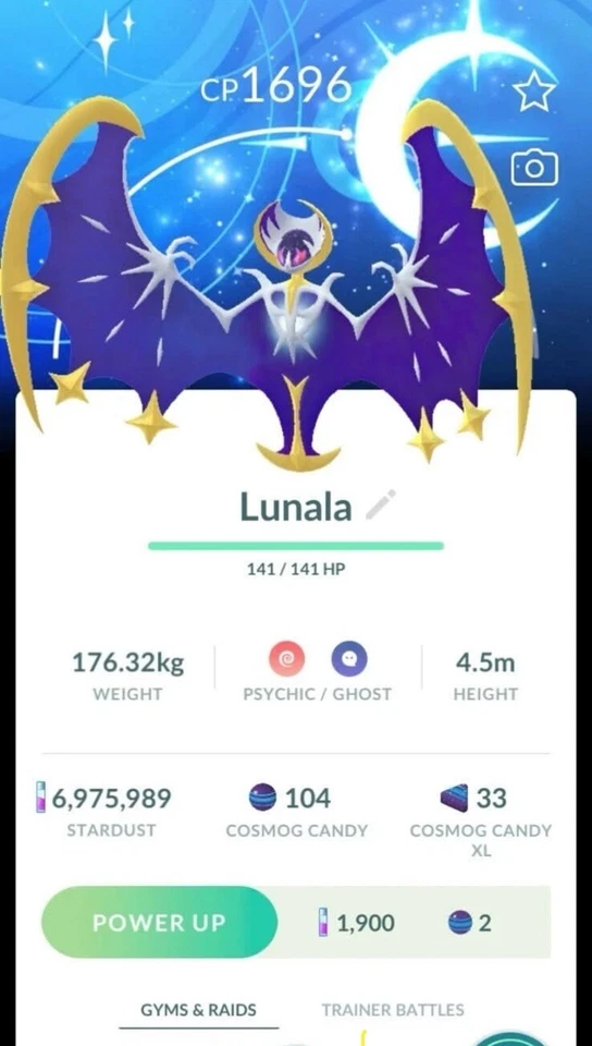 Lunala Moon Background ✨ , & MaxLv50 + 3 Moves -100% Lucky-trade Guaranteed - Image 2 of 4
