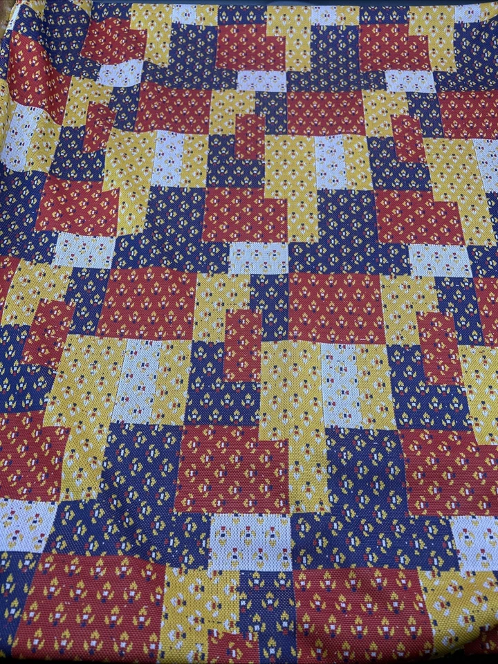 "De colección Años 70 Tejido Elástico 3 yardas X 64"" Ancho Patchwork Retro Flor Americana" Foto 3 de 4