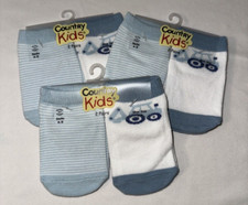 Country Kids Boys Socks Size 4-5 Blue 3-12 months 3 packs of 2 pair