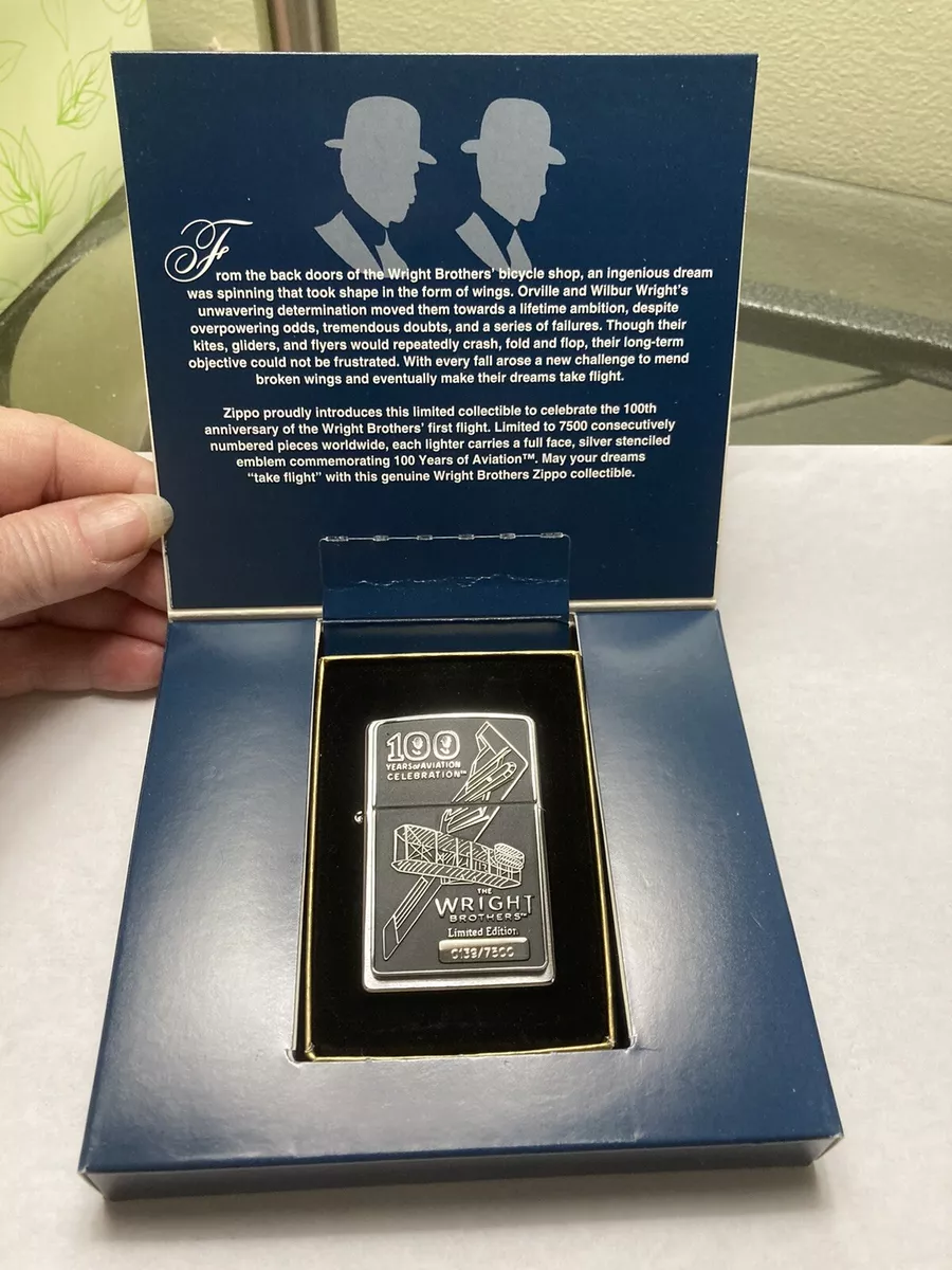 2003 WRIGHT BROTHERS 100 YEARS OF AVIATION LIMITED EDITION ZIPPO #139/7500-New