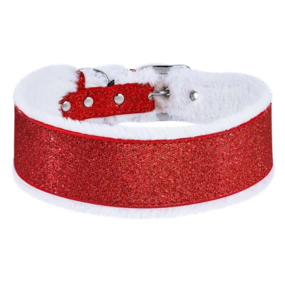 Hundehalsband Mit Strass – Reflektierend, Verstellbar, Für Mittelgroße & Große Hunde, In Rot (Größe M)