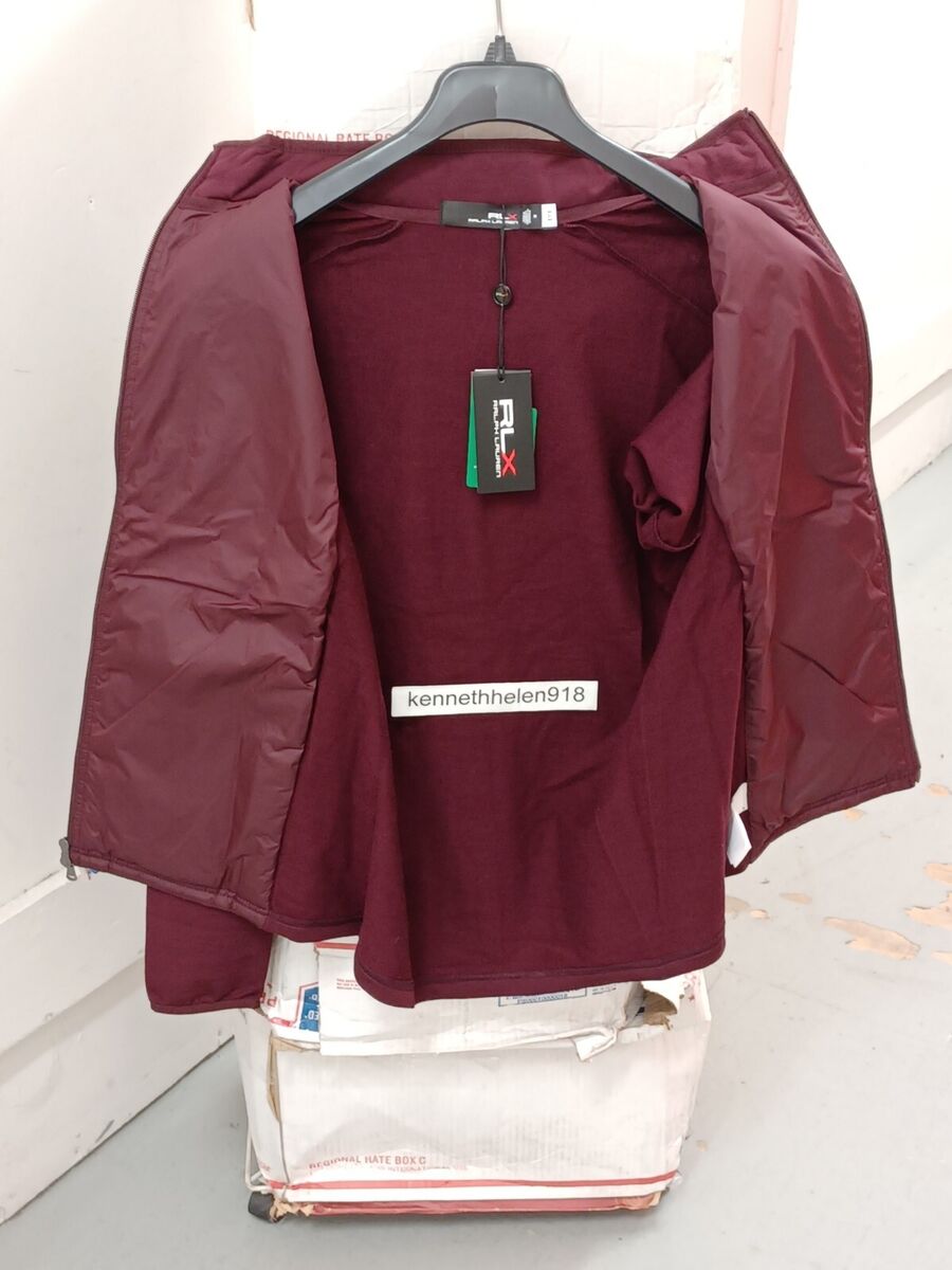 RLX RALPH LAUREN 7/15 HYBRID MOCKNECK GOLF JACKET RED RLX RALPH LAUREN 7/15 HYBRID MOCKNECK GOLF JACKET RED